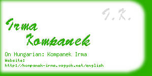 irma kompanek business card